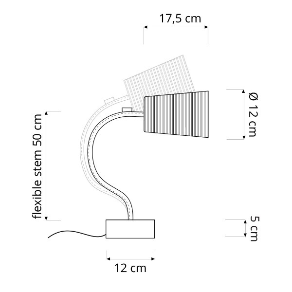 Lampada Da Tavolo Paint T Stripe In-Es Artdesign Collezione Trame Colore Viola Dimensione 17,5 Cm  Diam. Ø 12 Cm